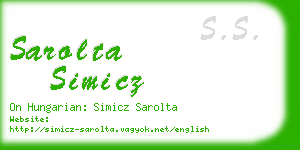 sarolta simicz business card